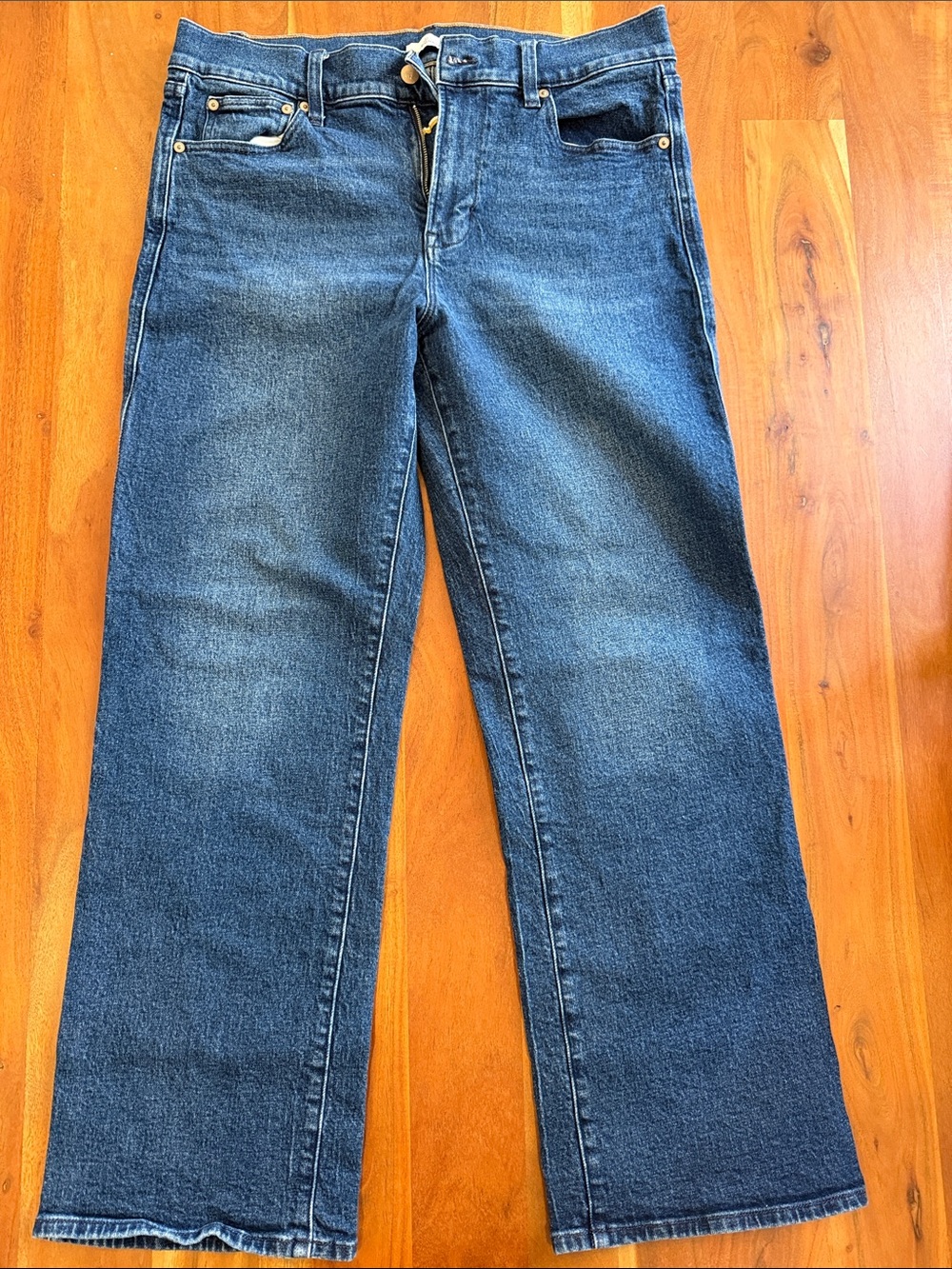 L.L. Signature Women’s Straight Leg Jeans in Medium Blue Denim - 14 Regular
